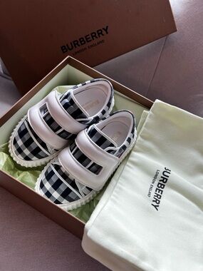 Burberry Kids Check Velcro Sneakers US9